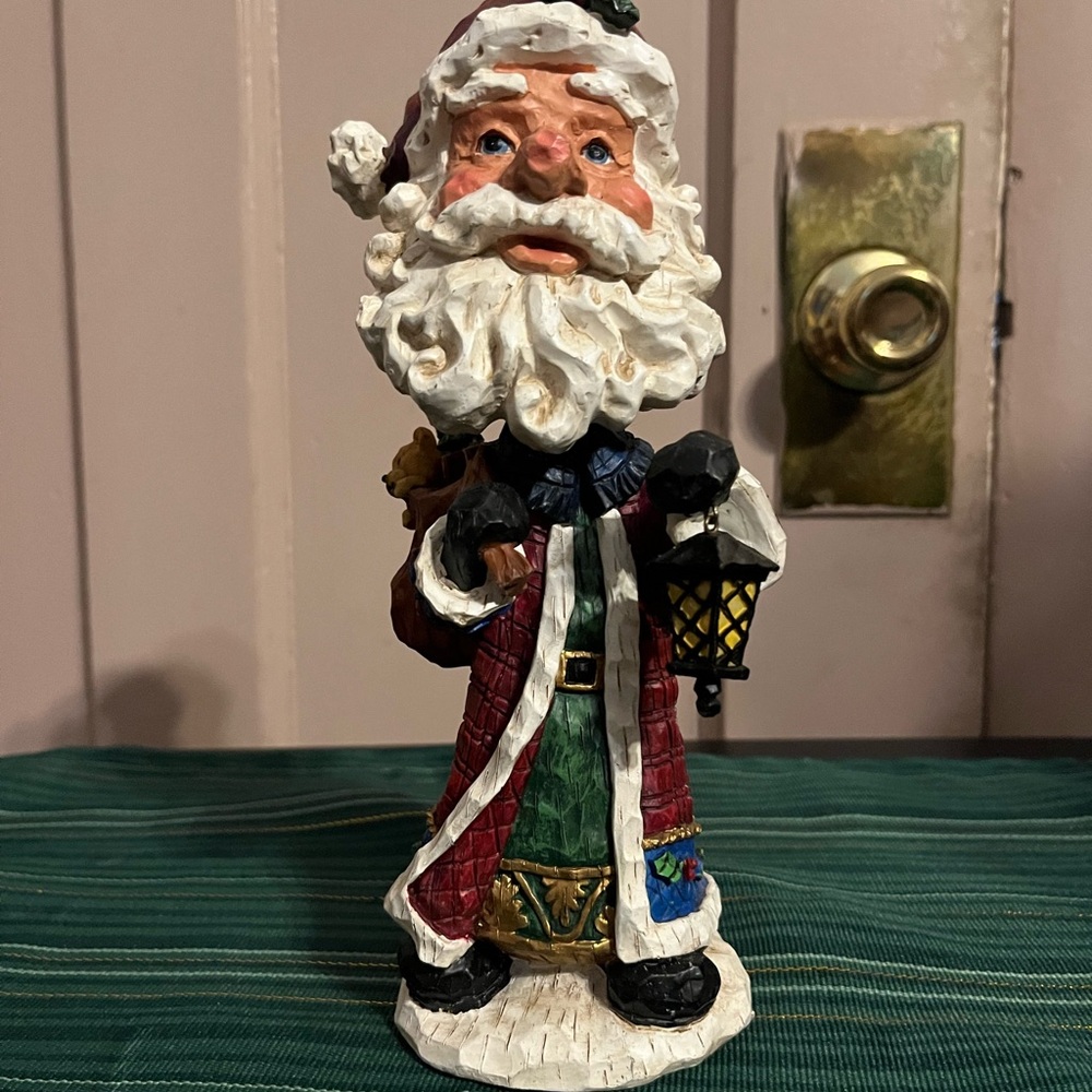 Holiday Santa Figurine - Red & Green Christmas Décor
